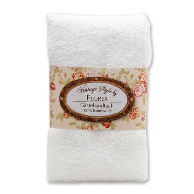 Towel 30x50cm "Vintage-Motive 20", white 
