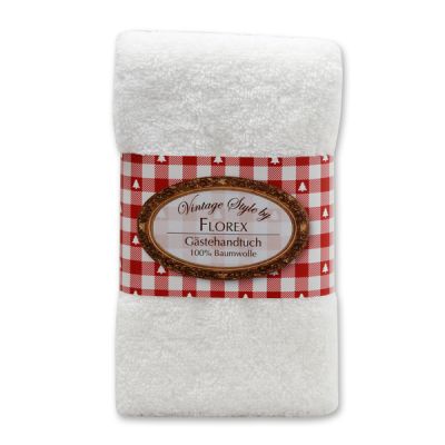 Towel 30x50cm "Vintage-Motive 41", white 