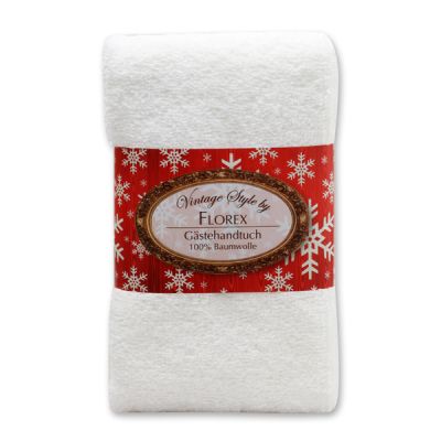 Towel 30x50cm "Vintage-Motive 50", white 
