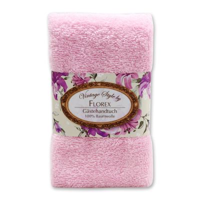 Towel 30x50cm "Vintage-Motive 56", rose 