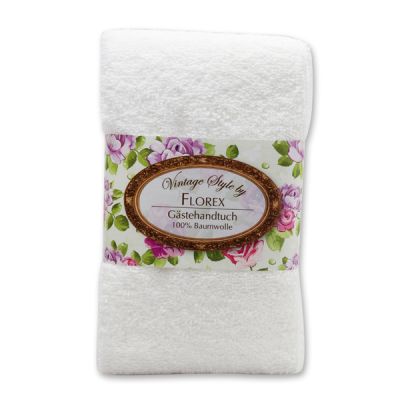 Towel 30x50cm "Vintage-Motive 57", white 