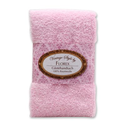Towel 30x50cm "Vintage-Motive 61", rose 