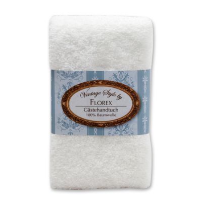 Towel 30x50cm "Vintage-Motive 70", white 