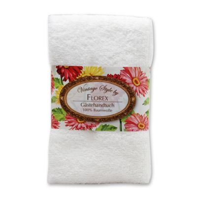 Towel 30x50cm "Vintage-Motive 72", white 