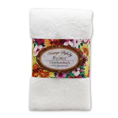 Towel 30x50cm "Vintage-Motive 74", white 