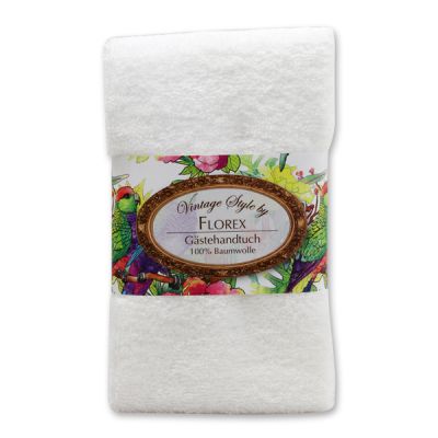 Towel 30x50cm "Vintage-Motive 81", white 