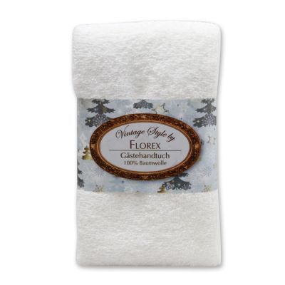 Towel 30x50cm "Vintage-Motive 94", white 