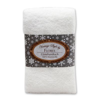 Towel 30x50cm "Vintage-Motive 95", white 