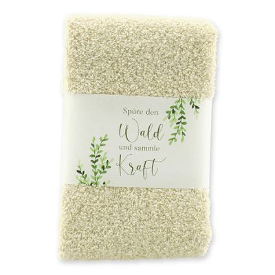 Guest towel 30x50cm "Spüre den Wald und sammle Kraft", beige 