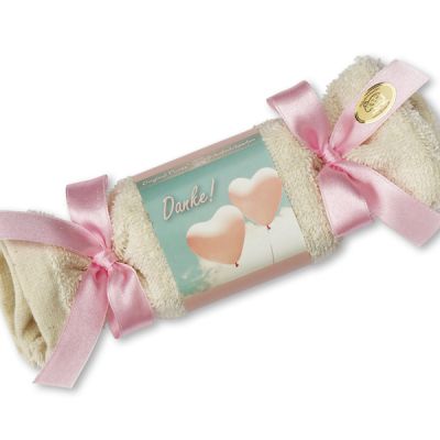 Schafmilchseife eckig 100g im Waschlappenzuckerl "Danke", Jasmin 