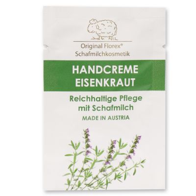 Handcreme mit biologischer Schafmilch 3ml Tester, Eisenkraut 
