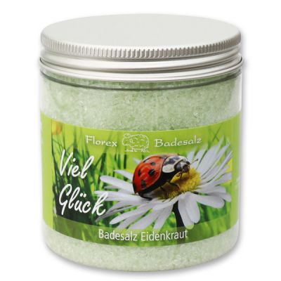 Badesalz 300g in der Dose "Viel Glück", Eisenkraut 