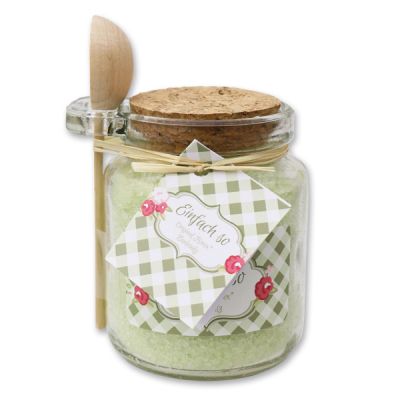 Bath salt 300g in a glass jar with a wooden spoon "Einfach so", Verbena 