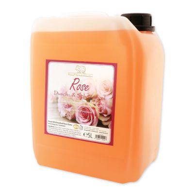 Dusch- & Schaumbad mit biologischer Schafmilch Nachfüller 5L im Kanister, Rose Diana 