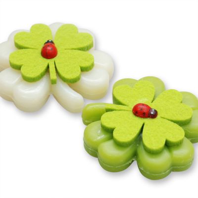 Schafmilchseife Kleeblatt 32g dekoriert mit Kleeblatt, Classic/Birne 
