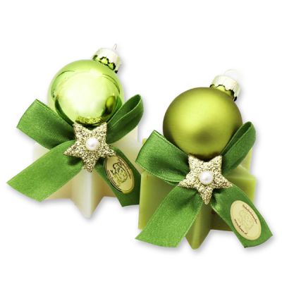 Sheep milk soap star 40g, decorated with a christmas ball, Classic/verbena 