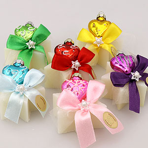 Sheep milk soap star 40g decorated with a heart, Classic 