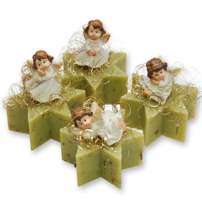 Sheep milk soap star 40g, decorated with an angel, Verbena 