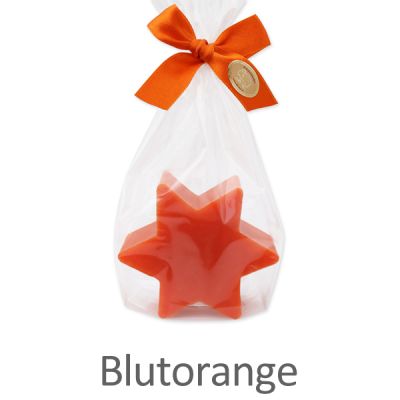 Sheep milk soap star 80g in a cellophane, Blood orange 