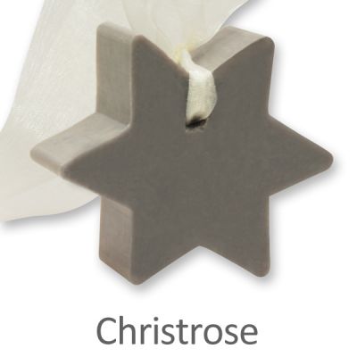 Sheep milk soap star 80g hanging, Christmas rose 