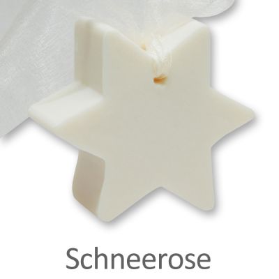 Sheep milk soap star 80g hanging, Christmas rose white 