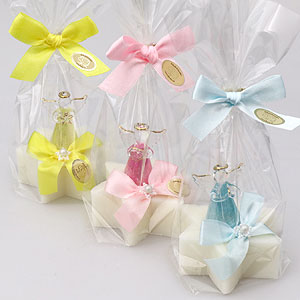 Sheep milk soap star 80g, decorated with a glass angel in a cellophane, Classic 