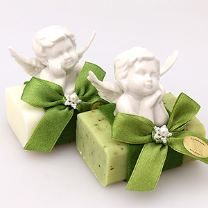 Sheep milk soap 100g, decorated with an angel, Classic/verbena 