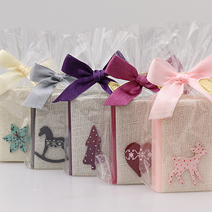 Sheep milk soap 100g decorated with christmas motives in a cellophane, sorted 