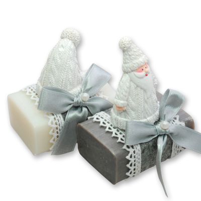 Sheep milk soap 100g, decorated with christmas figures, Classic/christmas rose 