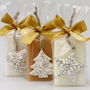Sheep milk soap 100g, decorated with christmas decorations in a cellophane, sorted 