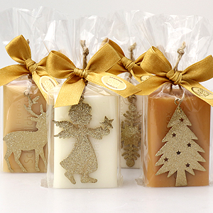 Sheep milk soap 100g, decorated with christmas decorations in a cellophane, sorted 