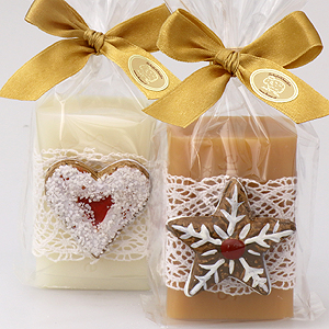Sheep milk soap 100g, decorated with gingerbread decorations in a cellophane, Classic/quince 