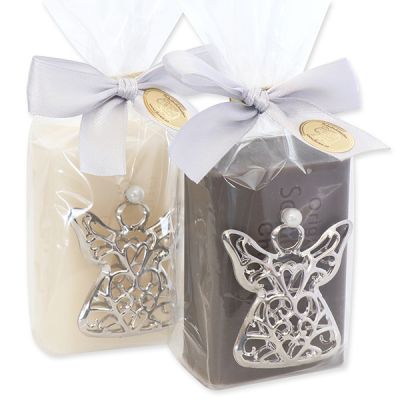 Sheep milk soap 100g, decorated with an angel in a cellophane, Classic/christmas rose 