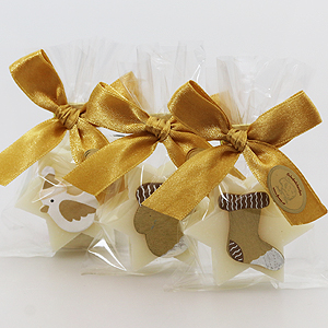 Sheep milk soap star 20g, decorated with christmas decorations in a cellophane, Classic 