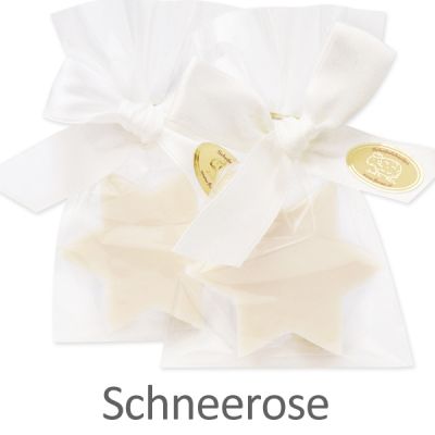 Schafmilchseife Stern midi 20g in Cello, Schneerose 