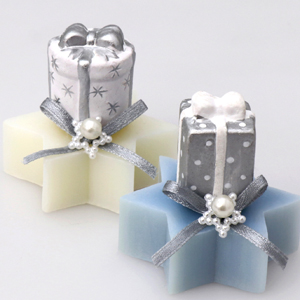 Schafmilchseife Stern 20g, dekoriert mit Geschenkspaket, Classic/Eisblume 
