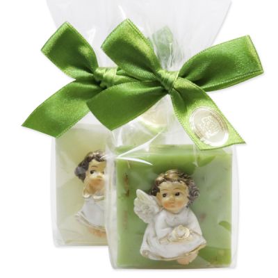 Sheep milk soap 35g decorated with an angel in a cellophane bag, Classic/Verbena 