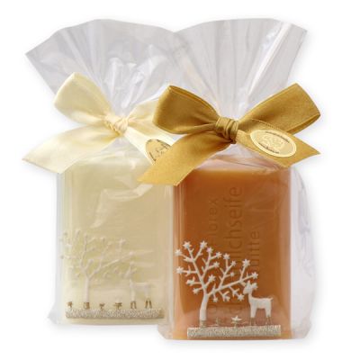 Sheep milk soap 100g, decorated with a ribbon in a cellophane, Classic/quince 