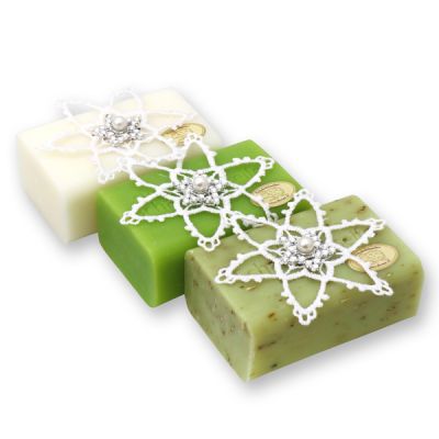 Sheep milk soap 100g, decorated with a hook star, sorted 