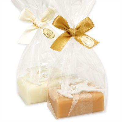 Sheep milk soap 100g, decorated with felt reindeer in a cellophane, Classic/quince 