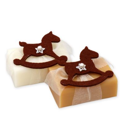 Sheep milk soap 100g, decorated with a rocking horse, Classic/quince 