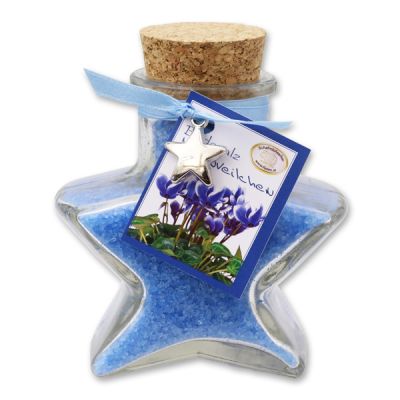 Badesalz 160g im Sternglas, Alpenveilchen 