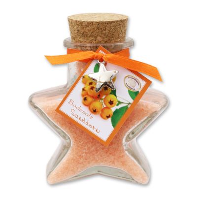 Badesalz 160g im Sternglas, Sanddorn 
