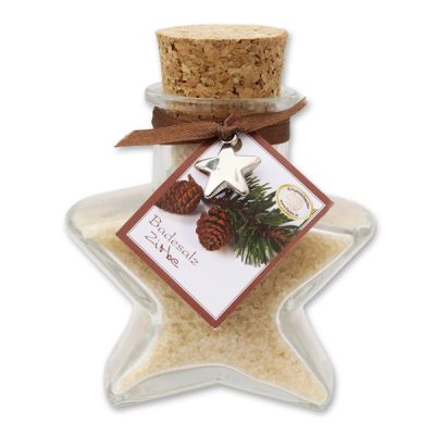 Badesalz 160g im Sternglas, Zirbe 